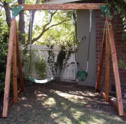 redwood swing set