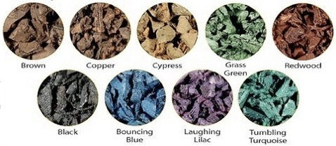 Rubber mulch comes in a broad selection of colors